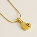 Gold color / 1 Piece Simple Series Simple Letter B Stainless Steel  Gold Color Rhinestone Unisex Pendant Necklaces Picture2